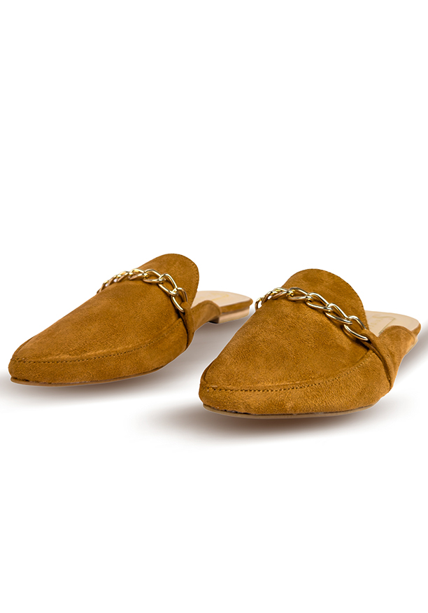 TAN SUEDE CHAIN LOAFER